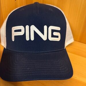 Ping Navy and White Mesh Cap